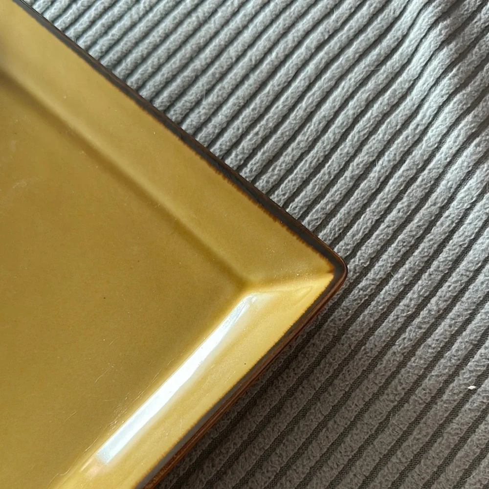 Pottery Barn Asian Square Mustard Rectangular Platter and Bowl